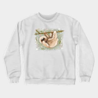 Cute colorful illustrations in retro style. Beautiful cute sloth. Crewneck Sweatshirt